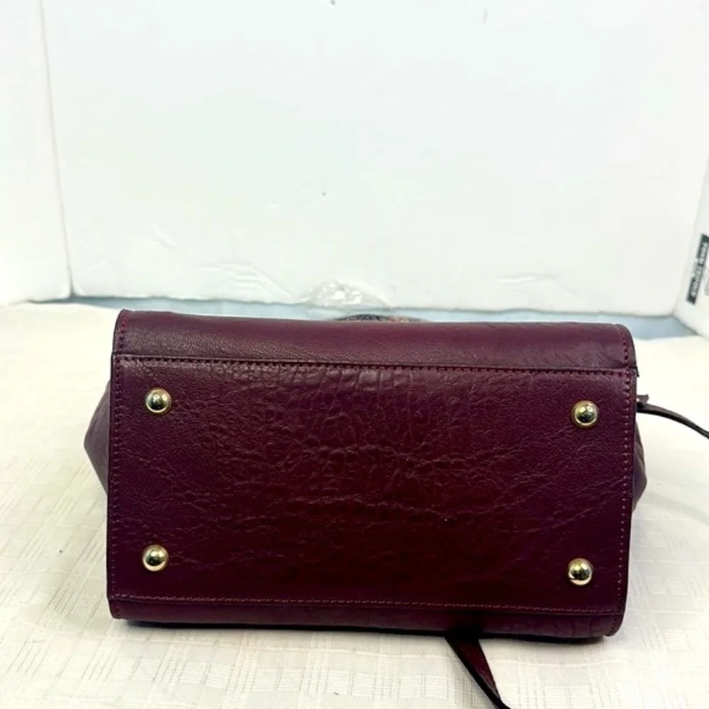 VITTORIA NAPOLI ITALY BAROK Maroon Red/Python Leather Shoulder Bag, $379